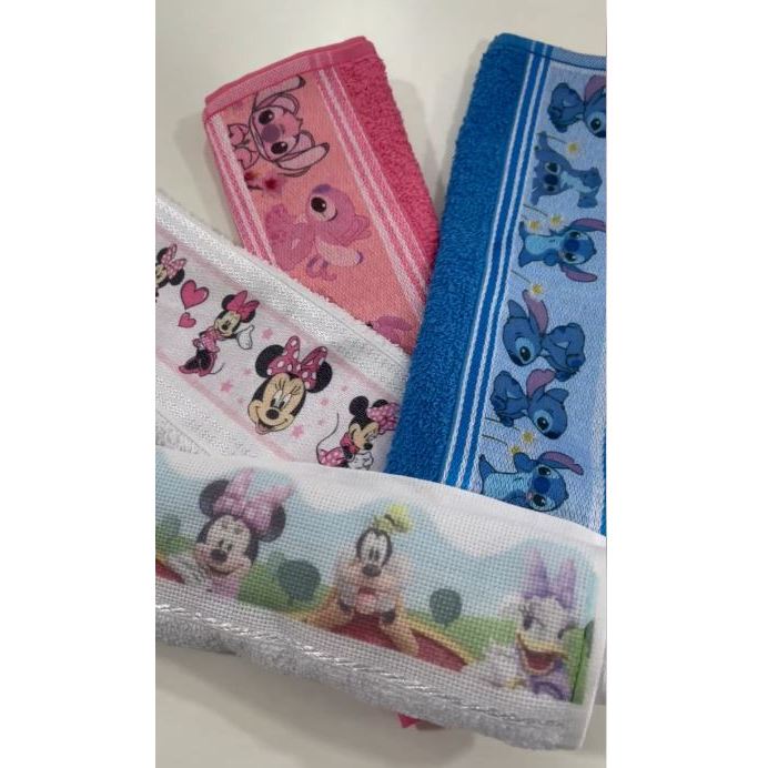 TOALINHA DE BOCA BEBE E INFANTIL DE PERSONAGENS MEDIDA 29x45