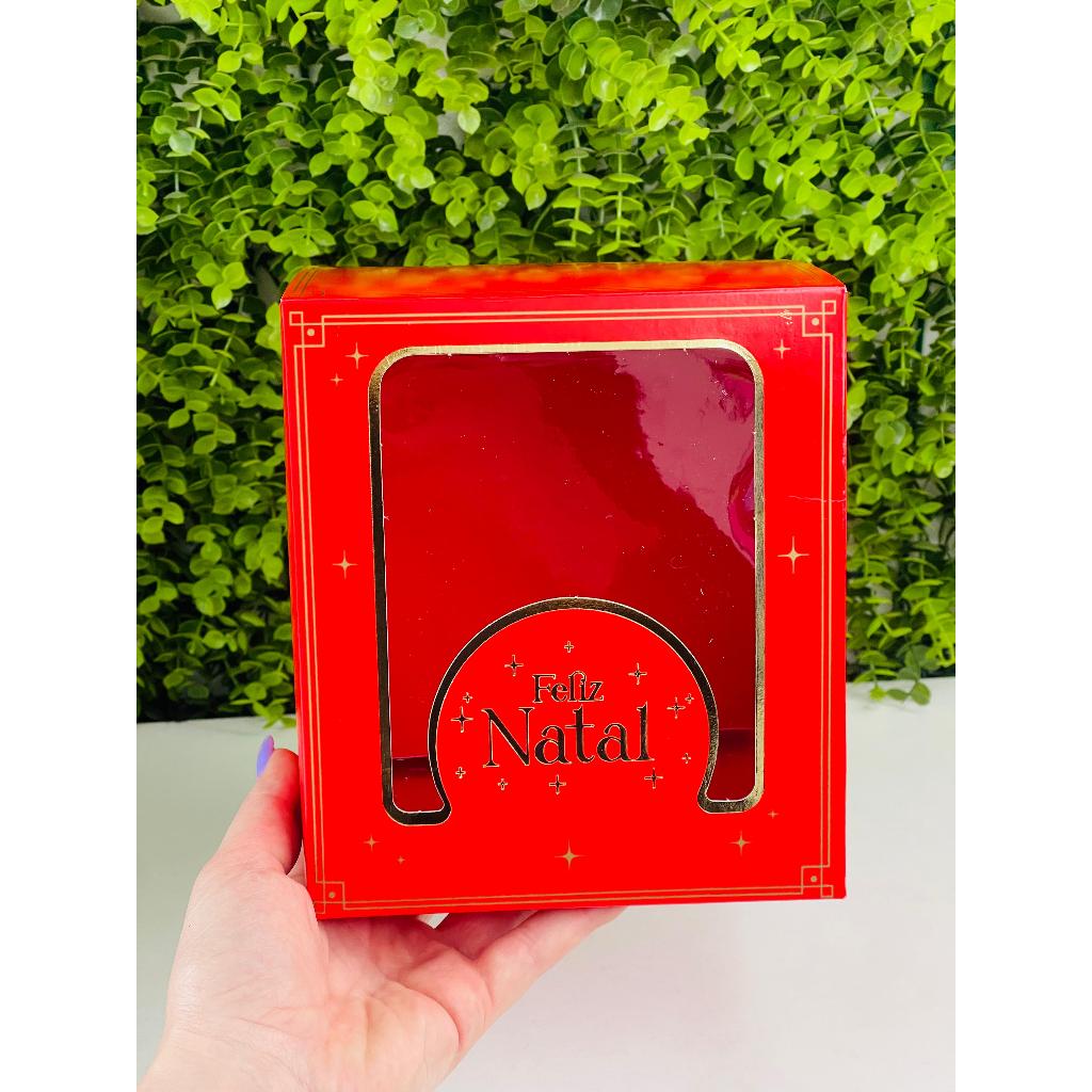 10 Caixas para Panetone Natal Luz 15x15x17 com Visor Presente Encomenda C5676 ideia