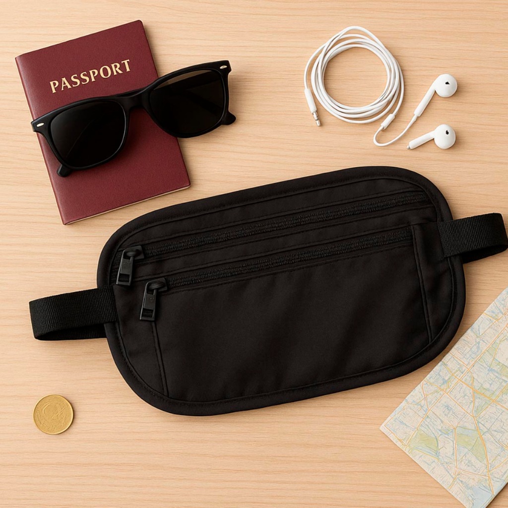 Imagem Kit 1,2,4 Pochete Doleira, Porta Dinheiro, Passaporte, Documentos para corrida viagens caminhada parque