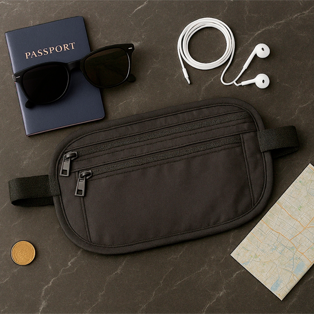 Imagem Kit Pochete Doleira, Porta Dinheiro, Passaporte, Documentos para corrida viagens caminhada parque