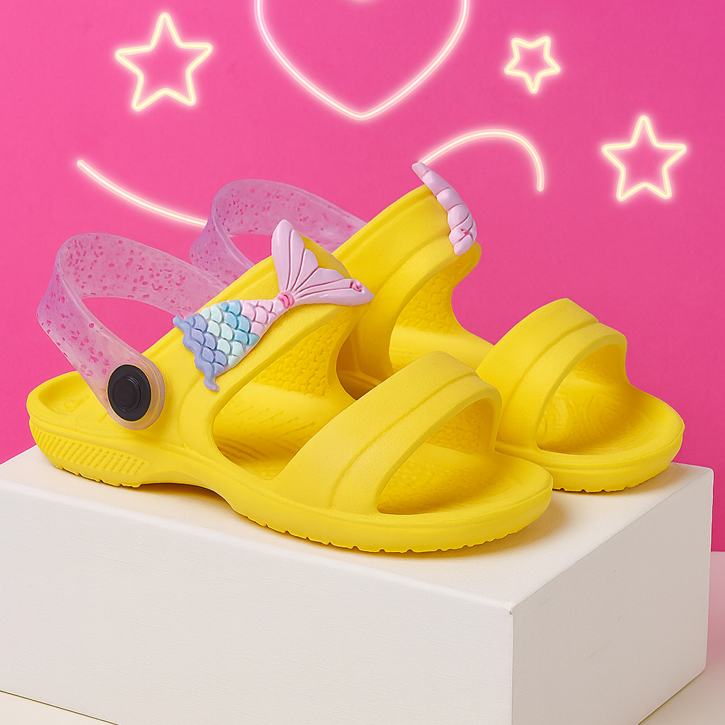 Papete Infantil Menina Sereia Sandália Feminina Confortável Coleção Nova Várias Cores