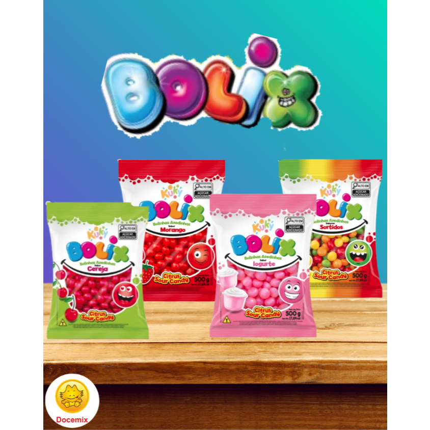Bala De Goma Azedinha Bolix 500g - Kuky Escolha O Sabor
