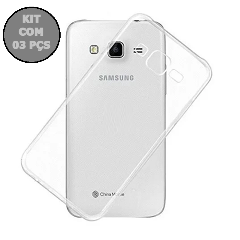 Kit com 3 Capa compatível com Galaxy J7 2016 Metal J710 Samsung Casca De Ovo Fina
