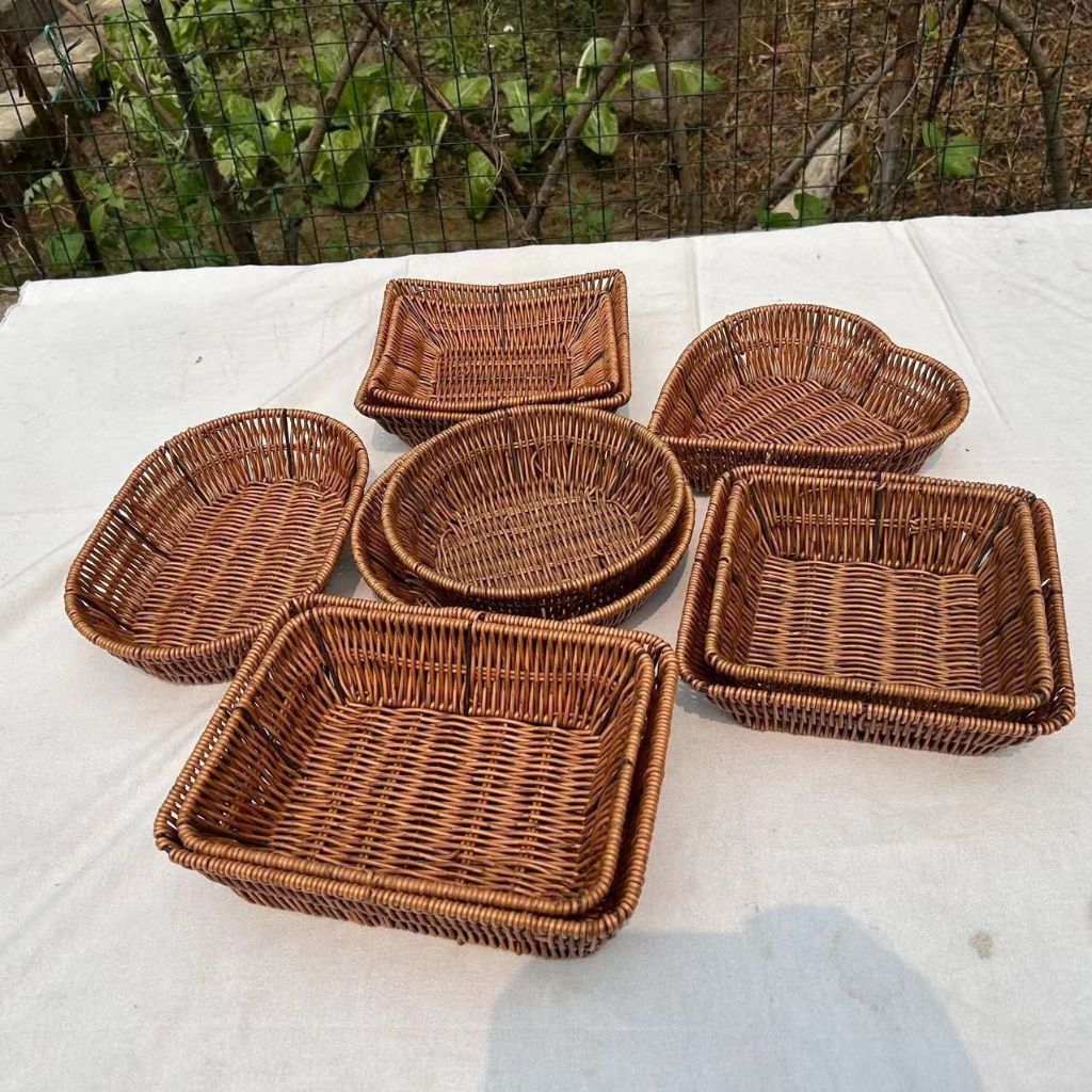 Cesta REDONDA Organizadora de Vime COM Alças para Frutas e decorações - DT8296/DT8295