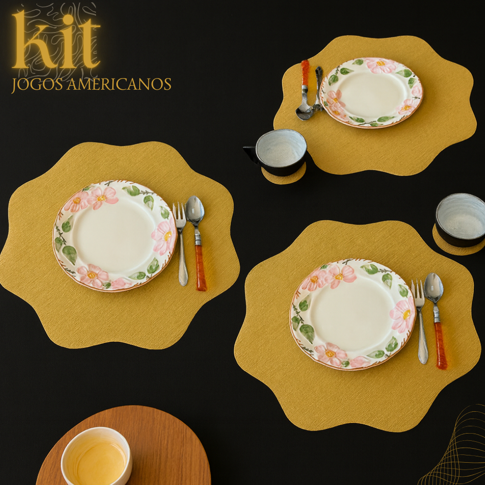 12 Jogo Americano Sousplat Ondulado - Restaurante, Bar e Casa