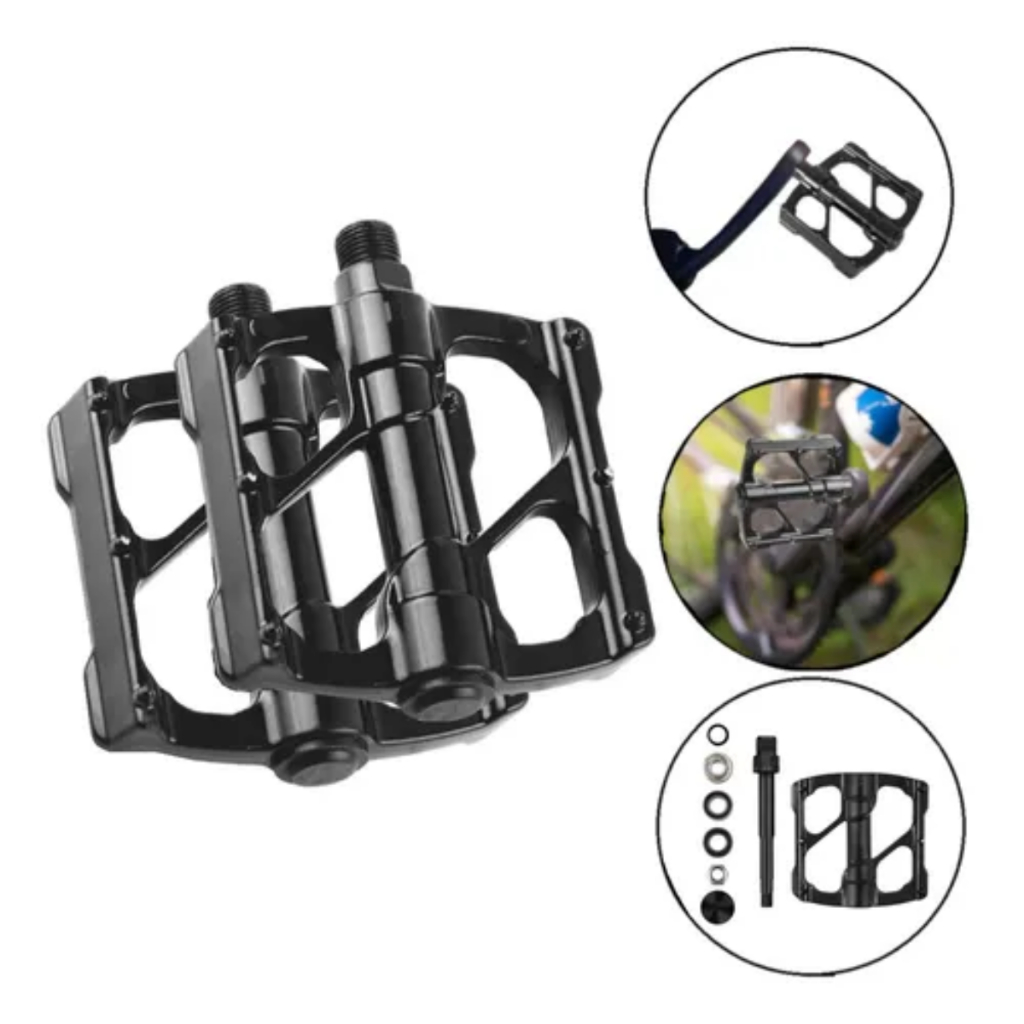 Par Pedal 3 Rolamentos Plataforma Flat Alumínio Selado Rosca Grossa 9/16 Preto Mtb Speed Bmx Downwill Bike Bicicleta em Oferta na Shopee