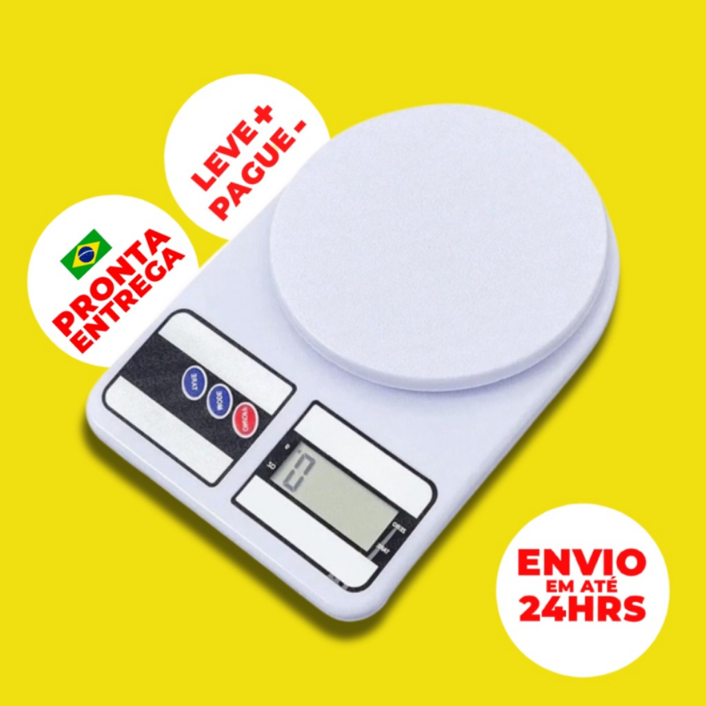 Balança Digital Eletrônica de Cozinha Capacidade 10kg Doméstico Profissional