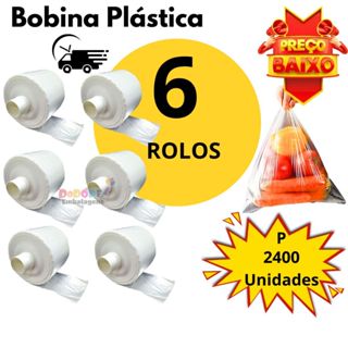 Bobina Plástica Picotada 6 Rolos  Fundo Estrela Tam P M G em Oferta na Shopee