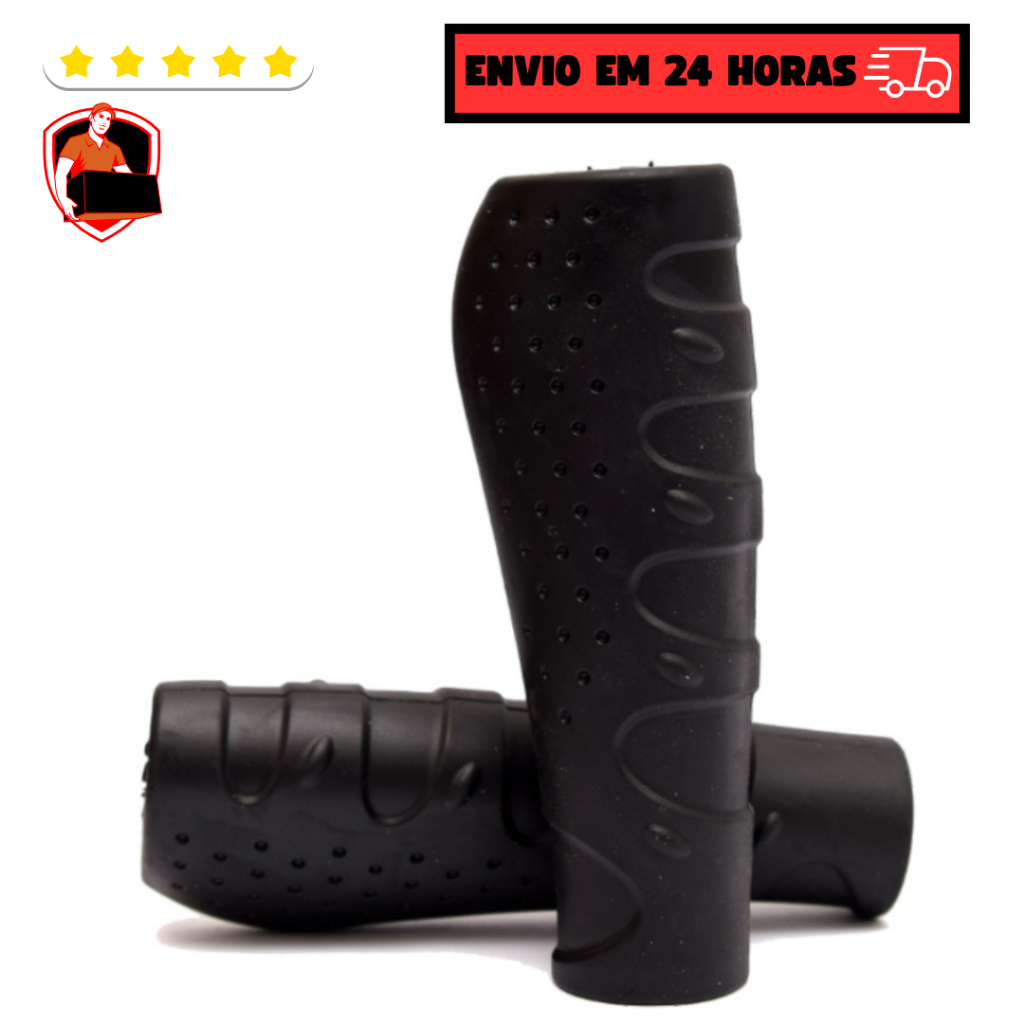 Manopla Punho Bicicleta Bike Anatômica Gel Resistente Preta Anti derrapante Guidão Guidon