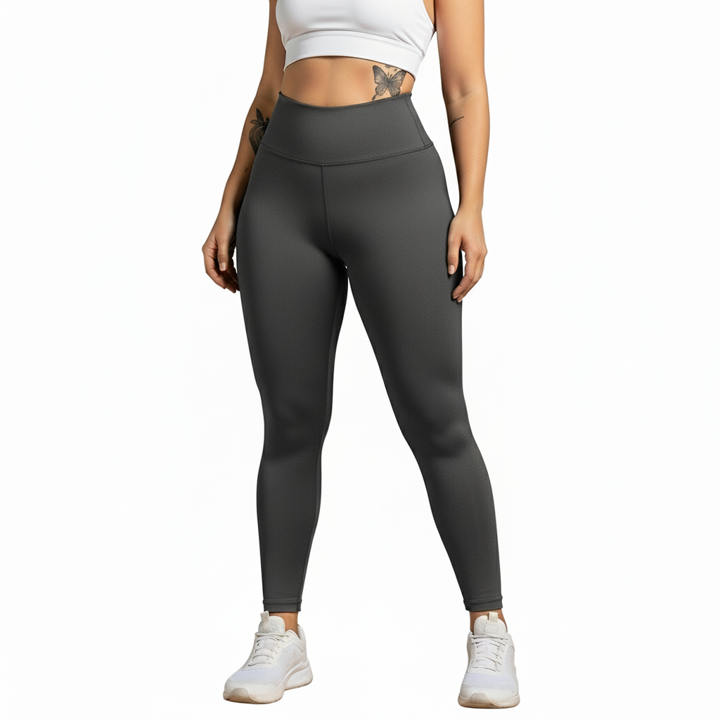 Legging Feminina Academia Suplex Zero Cintura Alta  cinza ATENÇÃO FORMA PEQUENA - Sem Transparência