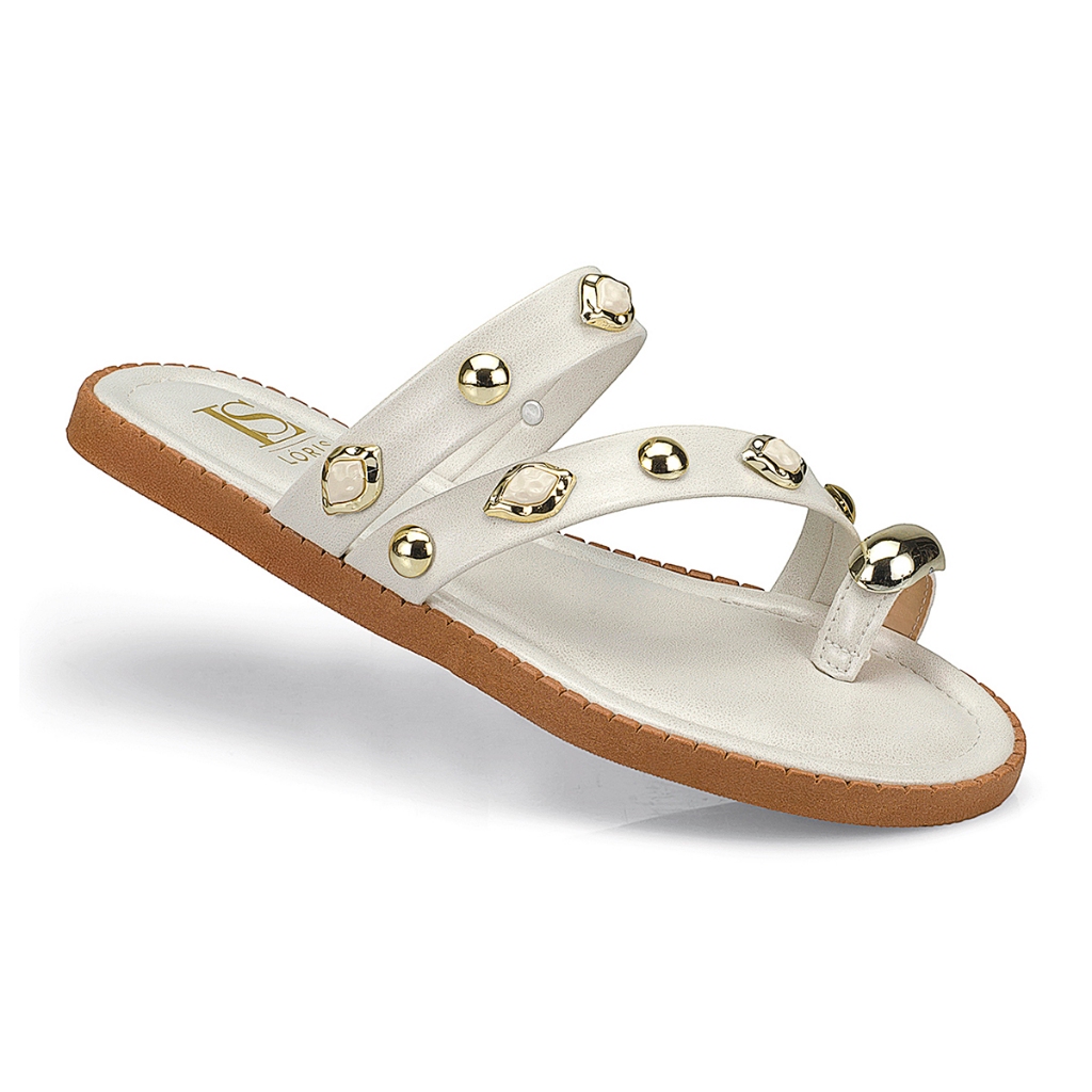 Sandália Feminina Rasteira Rasteirinha Tiras Dedo Com Aplique Ilhós Spike 087-008 em Oferta na Shopee