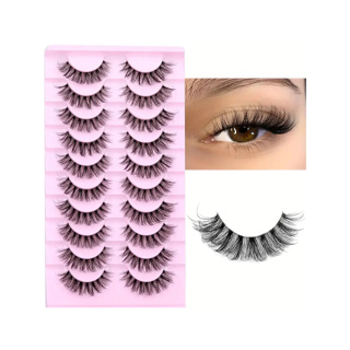 10 Pares De Cílios Postiços De 6-18 Mm Cruzados Fofos Bagunçados Adequados Para Namoro E Uso Diário em Oferta na Shopee