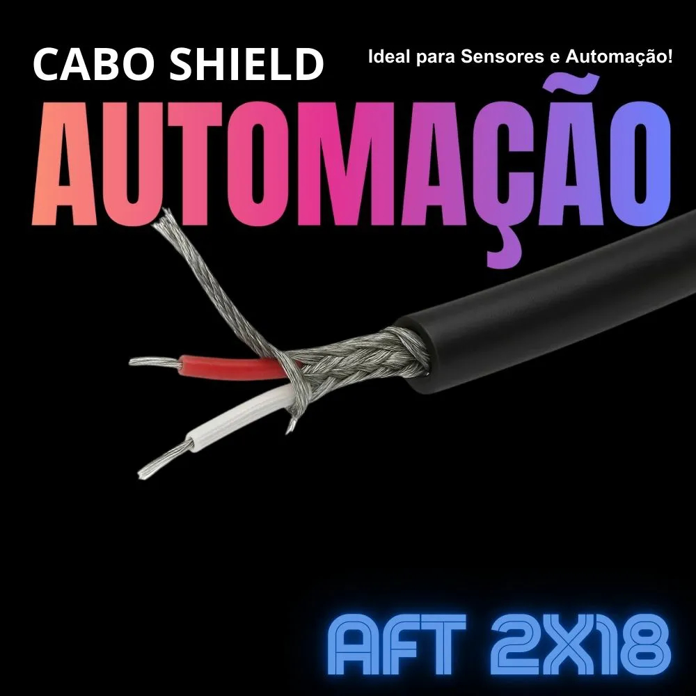 Cabo AFT 2X18 AWG Shield Preto | ED154