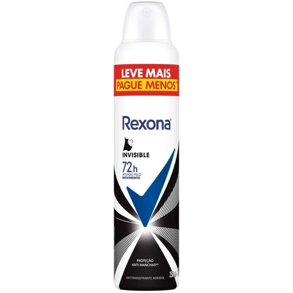 Desodorante Antitranspirante Aerosol Invisible 250Ml Rexona em Oferta na Shopee