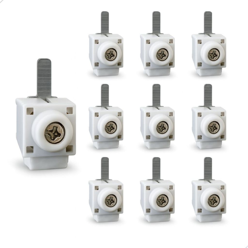 Kit 10 Conector Terminal Genérico 25mm Saída Frontal Cabo Elétrico Conexão Barramento Trilho DIN