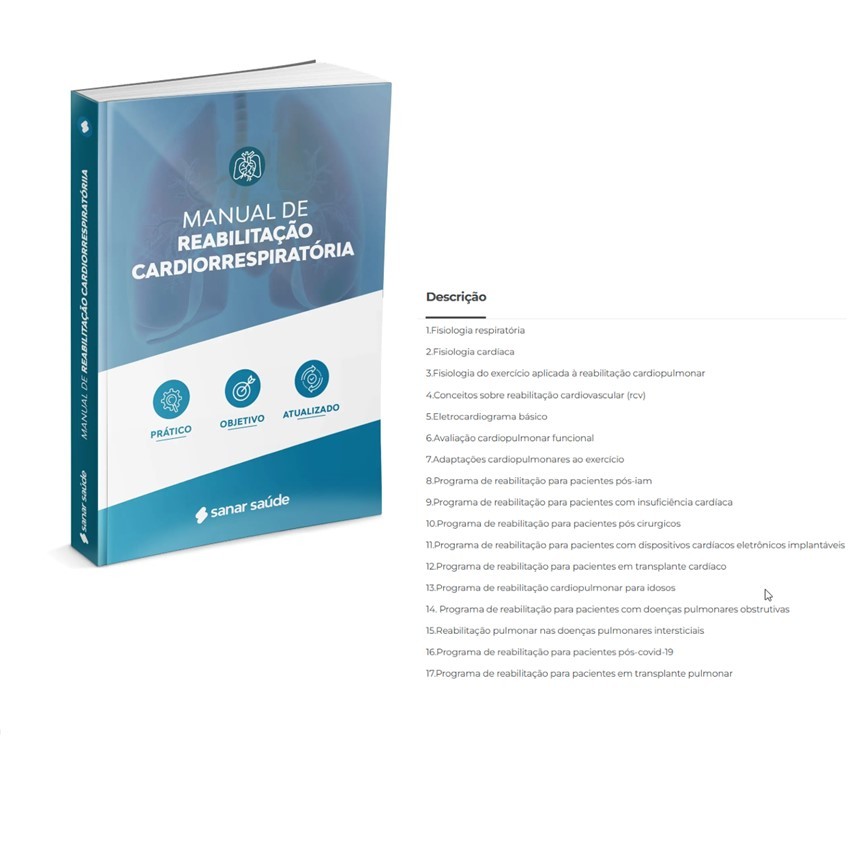 Livro Manual De Reabilitação Cardiorrespiratória Editora Sanar