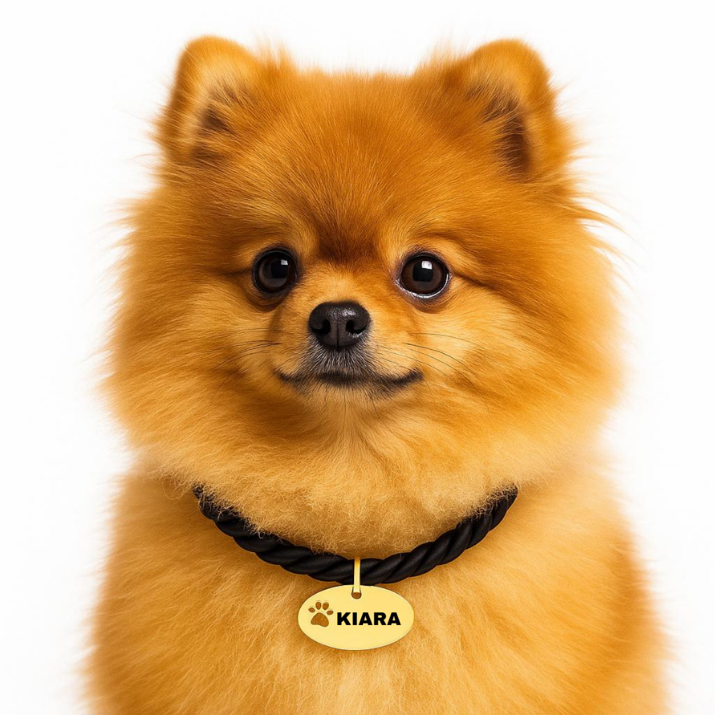 Coleira Pet Personalizada Luxo Nome Identificação Cachorro Peitoral Gravação Plaquinha Ouro 18k em Oferta na Shopee