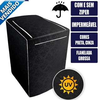 Capa para Máquina de Lavar Brastemp 16kg 17kg 18kg Impermeável Com Zíper Korino Flanelado Promoção em Oferta na Shopee