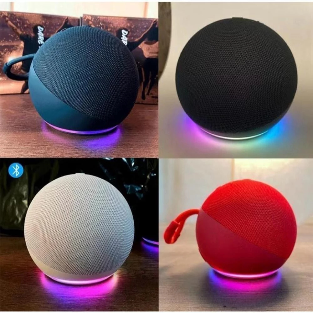 ORIGINAL-Caixa de Som Bluetooth 5W com LED Colorido Portátil Compatível com Alexa Rádio FM...
