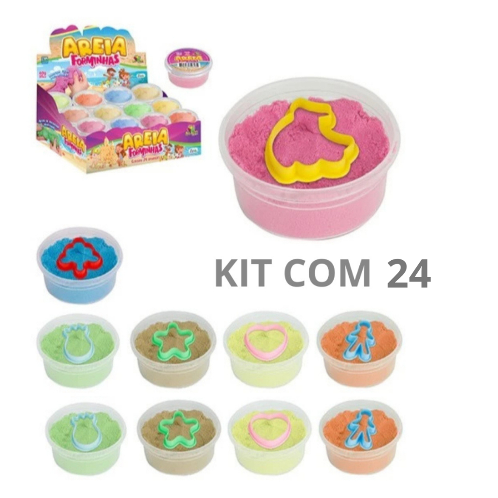 Kit 24 Massinhas de Areia Cinética com Forminhas