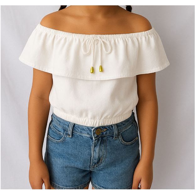 Blusa Ciganinha Cropd De Babado Menina Blogueirinha em Oferta na Shopee