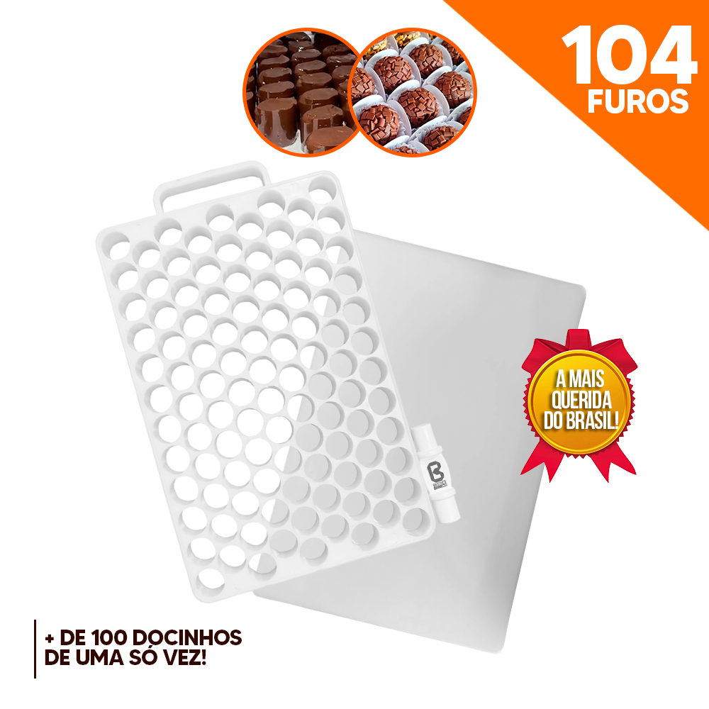 PLACA PORCIONADORA/DOSADORA PARA DOCES, BEIJINHO, BRIGADEIRO CONFEITARIA | 104 FUROS BROTHERMIX em Oferta na Shopee