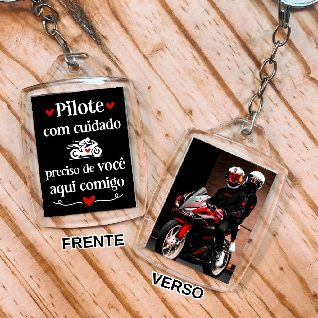 Chaveiro Pilote ou Dirija com cuidado personalizado com foto em Oferta na Shopee