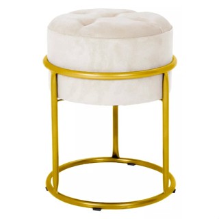 Puff Argola Banqueta Ferro Estofada Penteadeira Decoração Quarto Sala Bancada Cadeira Moderno Pufe em Oferta na Shopee