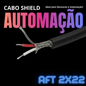 CABO AFT 2X22 AWG BLINDADO EM MALHA AUTOMAÇÃO