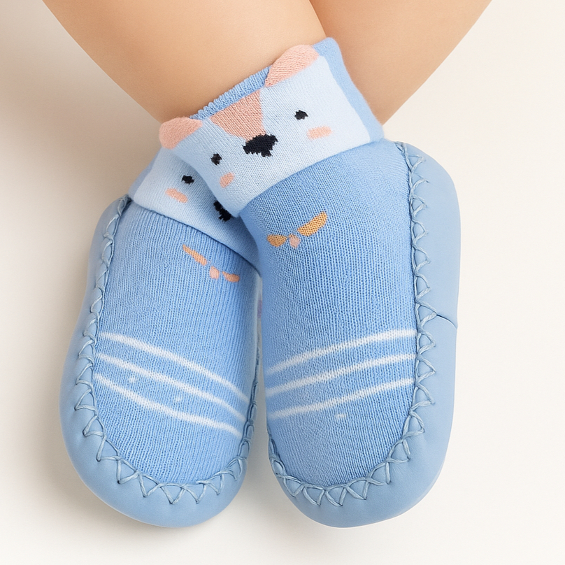 Meia Sapatinho Bebê Menino com Sola Antiderrapante