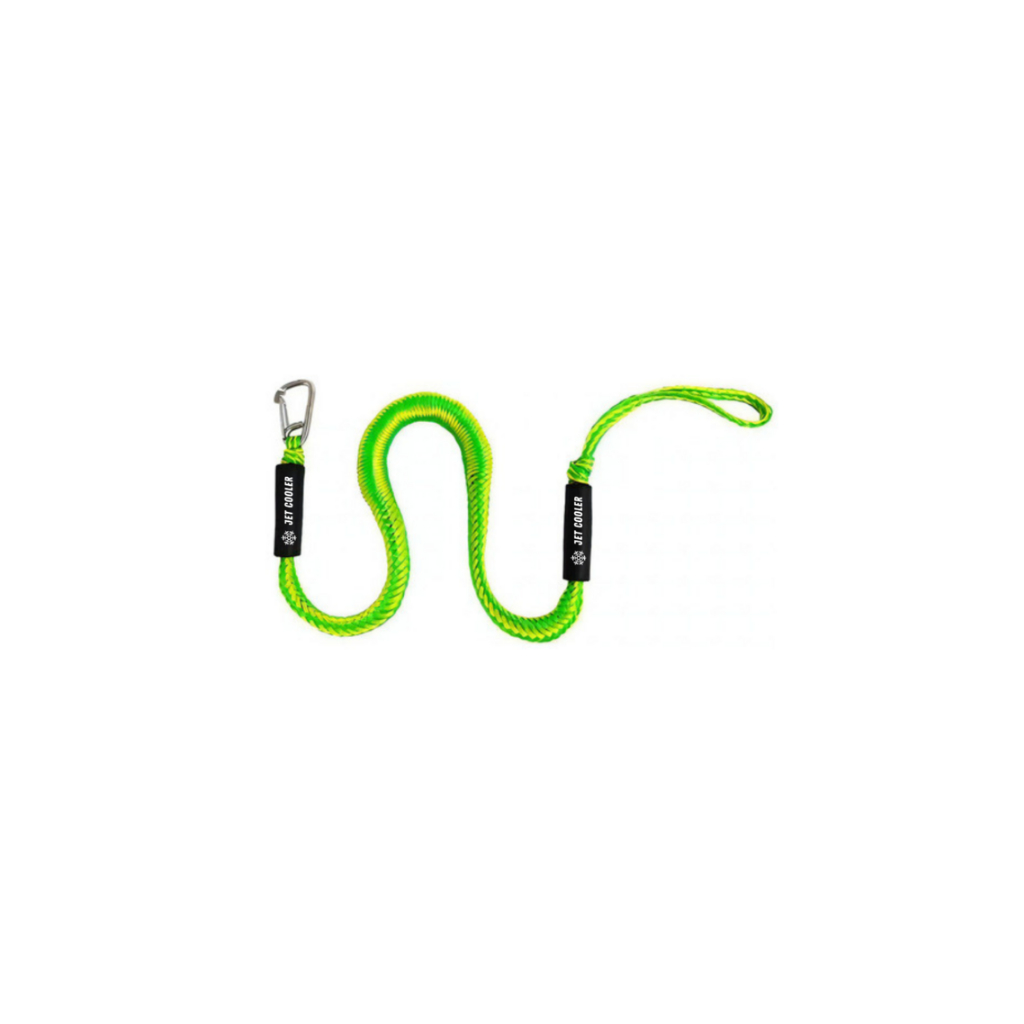 Cabo Elástico de Atracação Jet Cooler com 1 Mosquetão em Inox – 1.000 kg, Nylon Premium, Verde e Amarelo