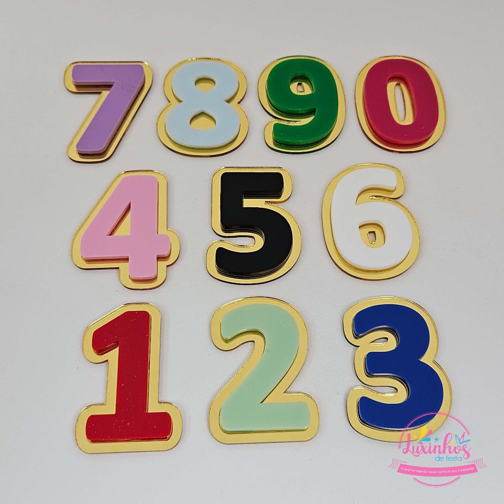 Números Sobrepostos – Aplique Acrílico Duplo