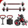 Kit Treino Funcional 10/15/20kg Halteres Barra Supino Kettlebell Preto