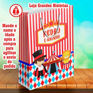 Sacolinhas Personalizadas - Circo 1 - Lembrancinhas em Oferta na Shopee