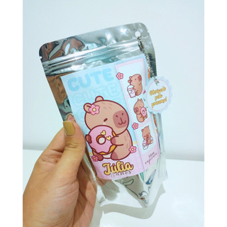 Saquinho Metalizado Capivara, lembrancinha Capivara, Saquinho ziplock Tamanho M 12x19cm