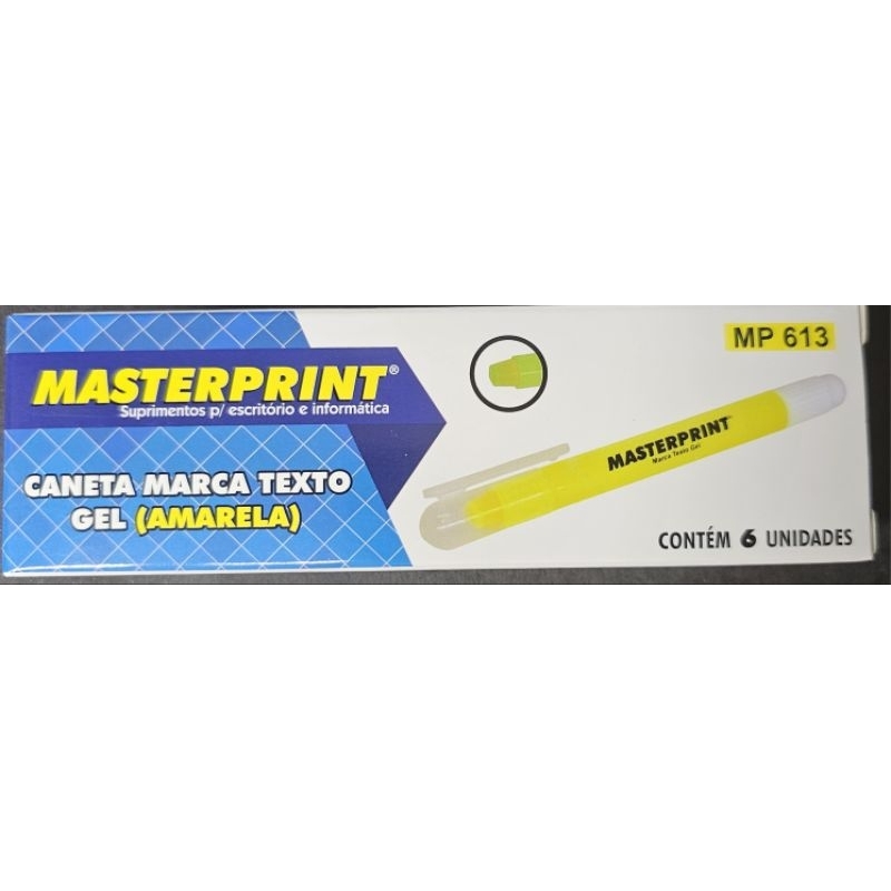 Caneta Marca Texto Gel Masterprint MP613 C/ 06 Unidades