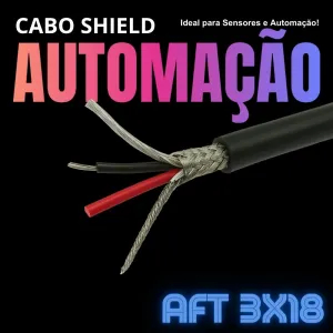 Cabo AFT 3X18 AWG Shield Preto | ED164
