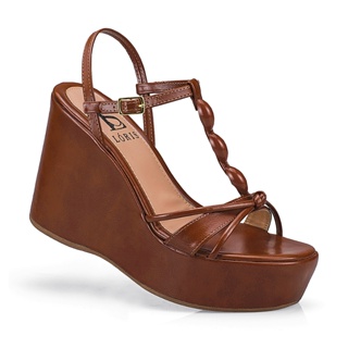 Sandalia Feminina Lóris Salto Anabela Plataforma Fivela Enfeite Elegante 20803 em Oferta na Shopee