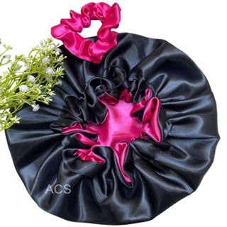 Touca de Cetim Dupla Face Ajustável + xuxinha em Oferta na Shopee