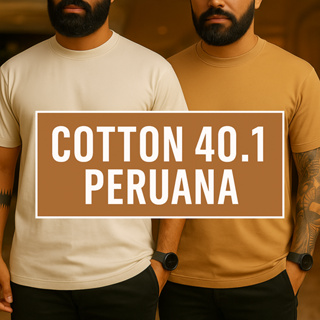 Kit 2 Camiseta Peruana Cotton 40.1 Premium 100% Algodão Elastano Masculino Feminino Plus Size em Oferta na Shopee