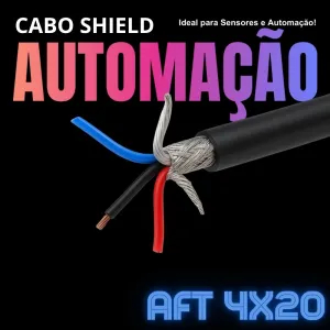 CABO AFT 4X20AWG SHIELD PRETO ROLO