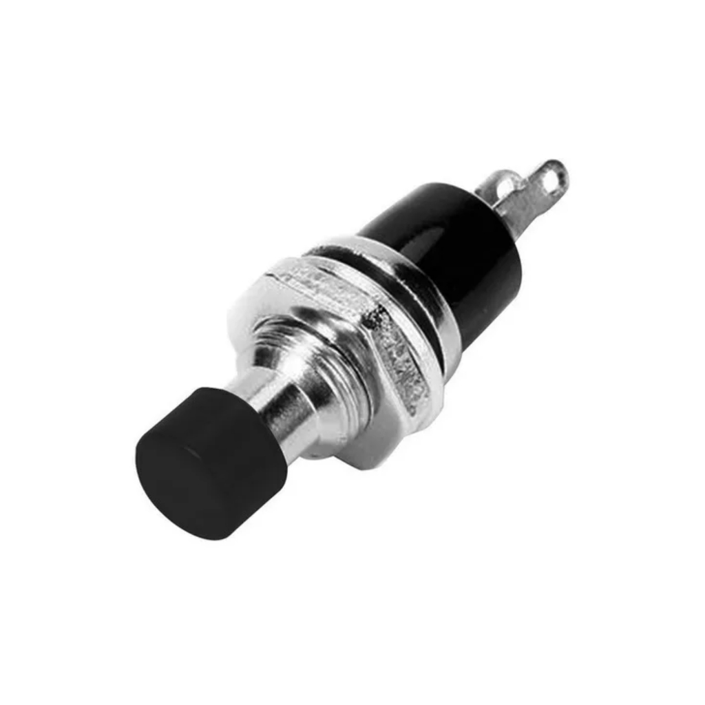 Chave Push Button PBS-110 Preta Sem Trava 2 Pinos em Oferta na Shopee