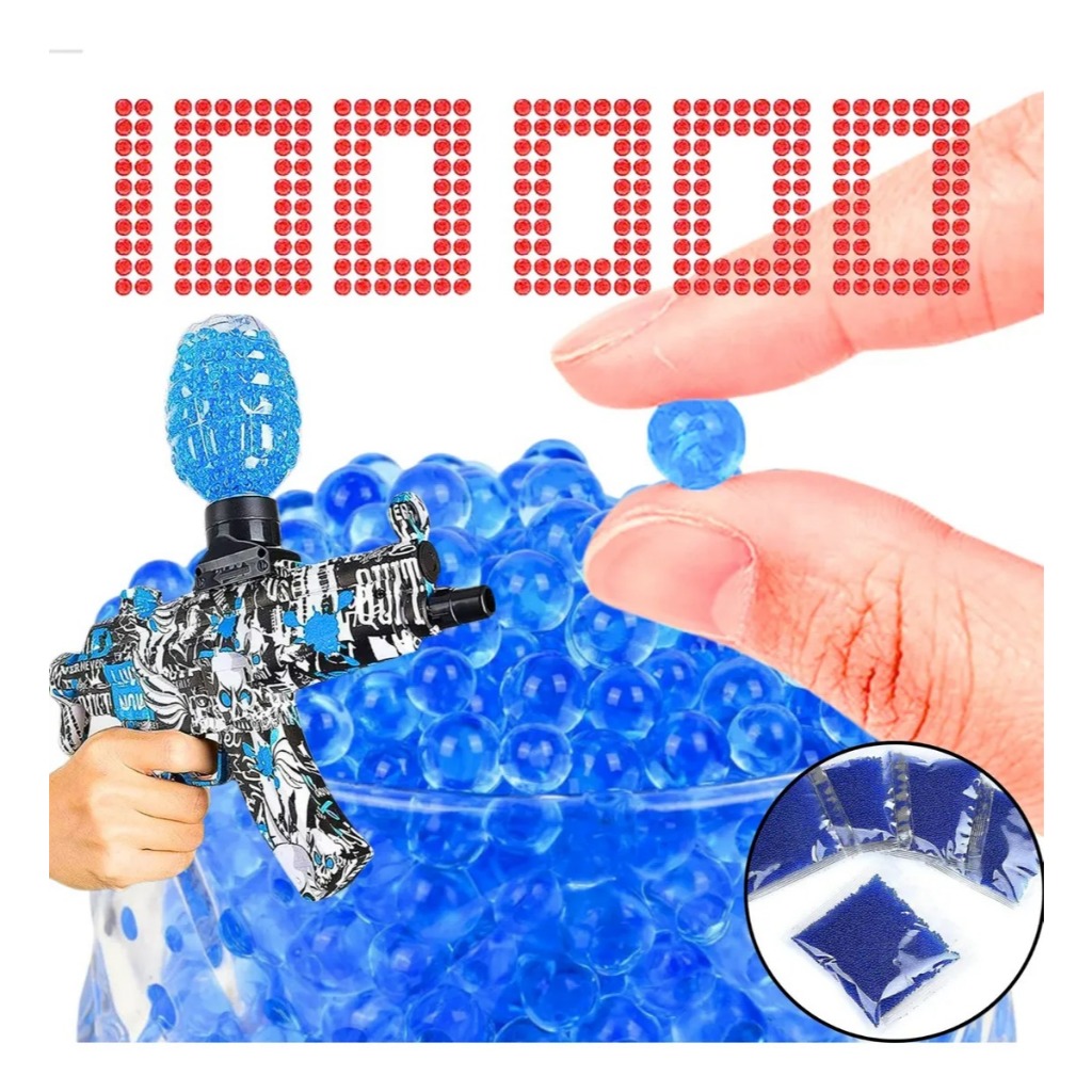 100.000 Bolinhas De Gel Azul ou Coloridas para Arminha Orbeez lançador 7-8mm Gel Blaster