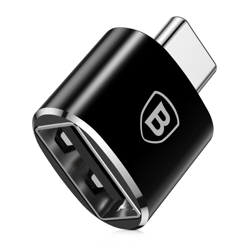 Adaptador Conversor Baseus USB‑A Para USB‑C OTG 2.4 A Transferência 480 Mbps Plug‑and‑Play
