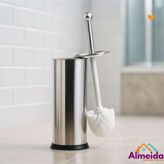 Escova Sanitária Para Vaso Privada Banheiro Com Suporte Aço Inox Resistente em Oferta na Shopee