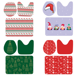 Tapete de Banheiro Natal Kit 3 Peças – Antiderrapante, Decorativo, Natal em Oferta na Shopee