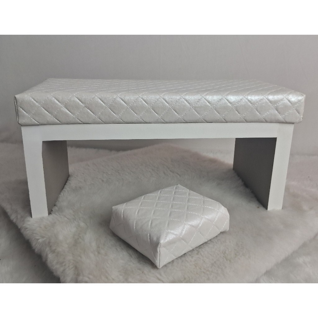 Apoio de Mão p/ Manicure (USA) em CORINO DIAMANTE e em mdf c/ cores diversas, e GRÁTIS apoio de cotovelo.
