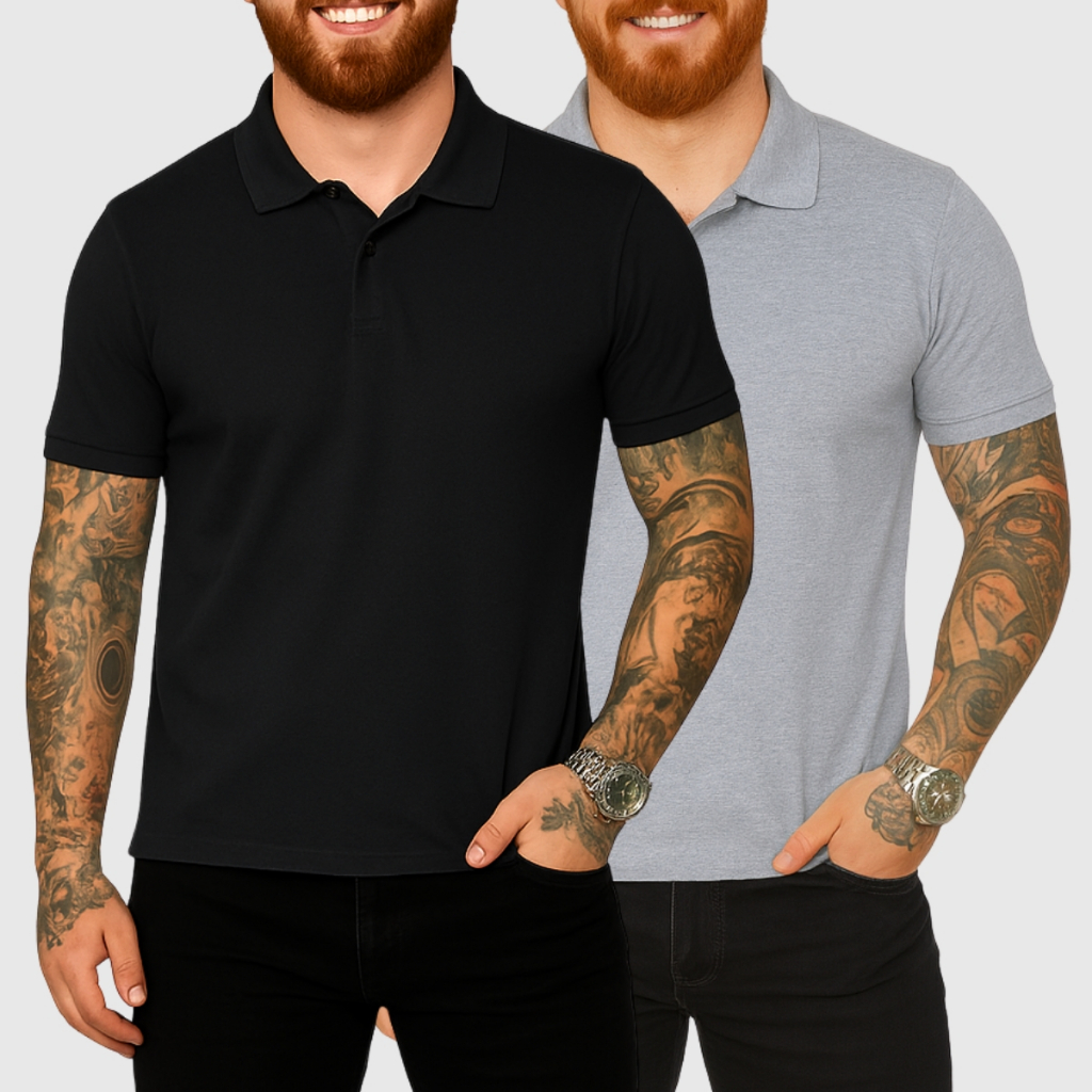 Kit 2 Camisas Polo Masculinas – Básicas, Premium e Confortáveis