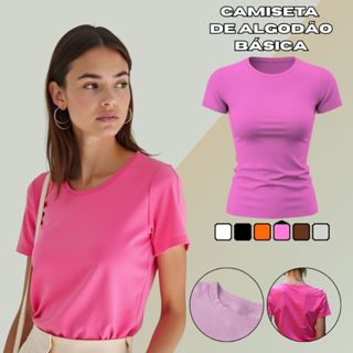 Camiseta Feminina T-shirt Blusa Baby Look Camisa Plus Size Em Algodão Premium GuGi em Oferta na Shopee
