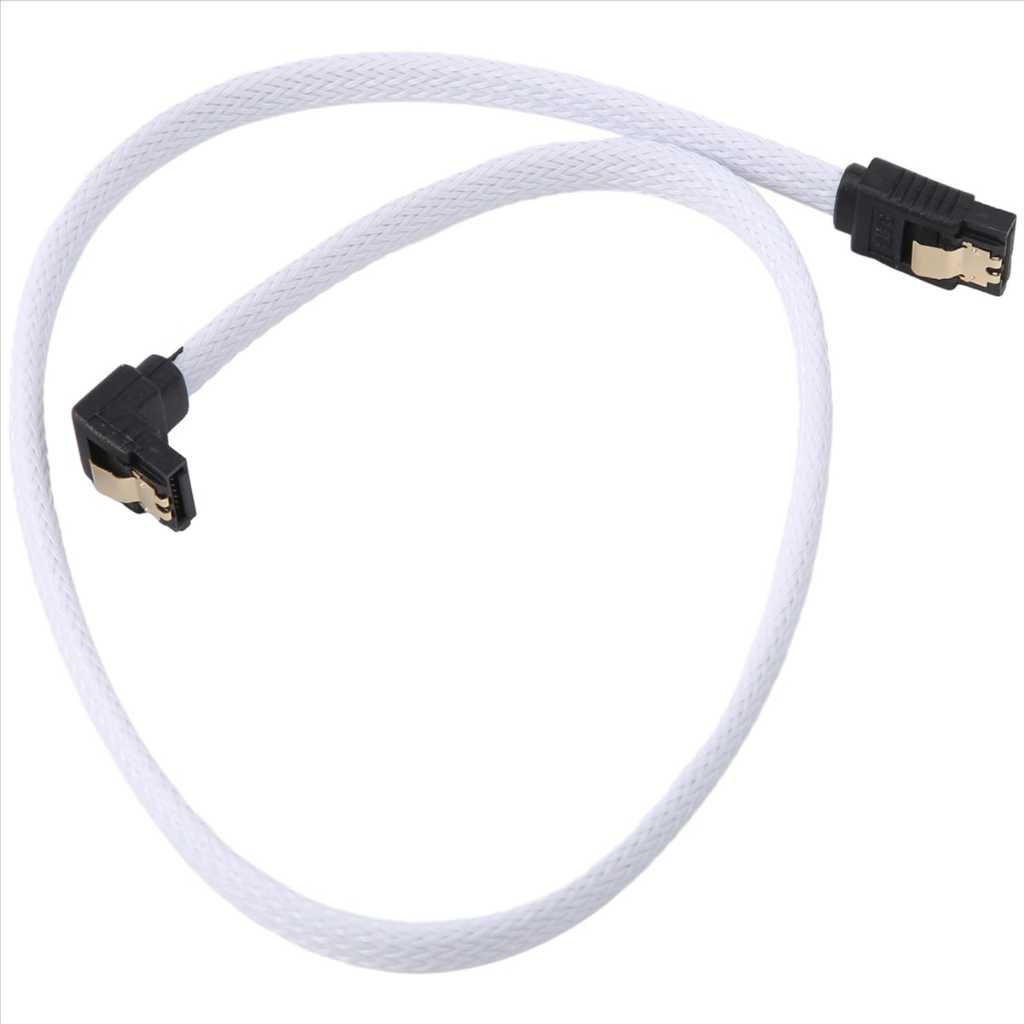 Cabo de Dados Sata Branco 3.0 6 gb/s  Revestimento de Nylon 50 cm em Oferta na Shopee